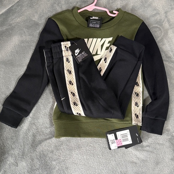 Nike Youth Olive and Black Tracksuit - Picture 1 of 3